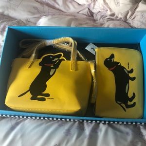 NWT Marc Tetro Dachshund Purse and wristlet gift set